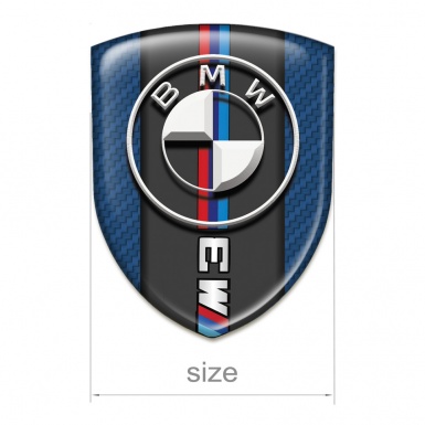 BMW M3 Silicone Car Decal Badge Navy Blue Carbon Background Version 