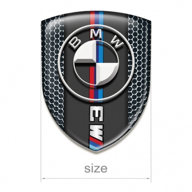 BMW M3 3D Gel Emblem Metal Honeycomb Design 