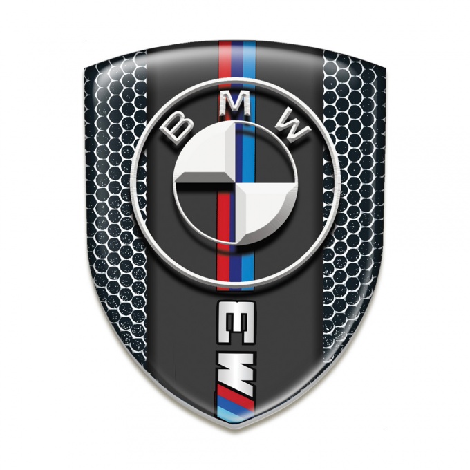 BMW M3 3D Gel Emblem Metal Honeycomb Design 