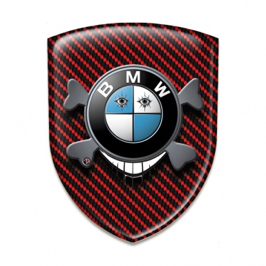 BMW Emblem Exterior Red Carbon Background and Smile Logo 