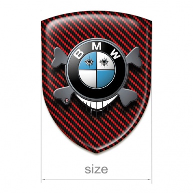 BMW Emblem Exterior Red Carbon Background and Smile Logo 