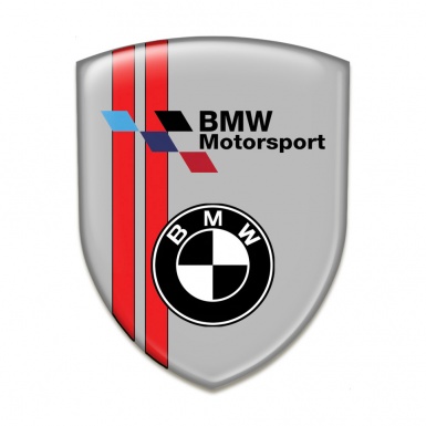 BMW Tuning Emblem Grey with Red Lines Base Motorsport Edition 
