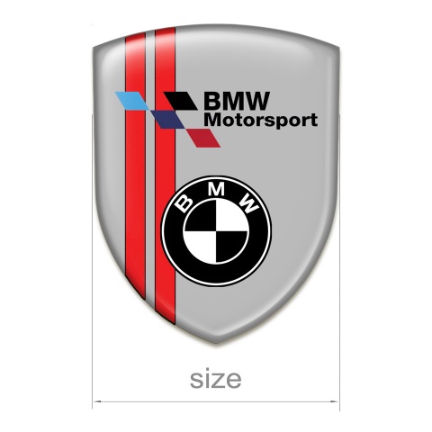BMW Tuning Emblem Grey with Red Lines Base Motorsport Edition 