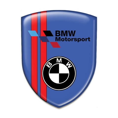 BMW Car Accessories Badge Blue with Red Lines Base Motorsport Style 