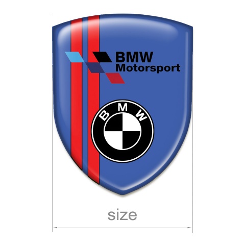 BMW Car Accessories Badge Blue with Red Lines Base Motorsport Style 