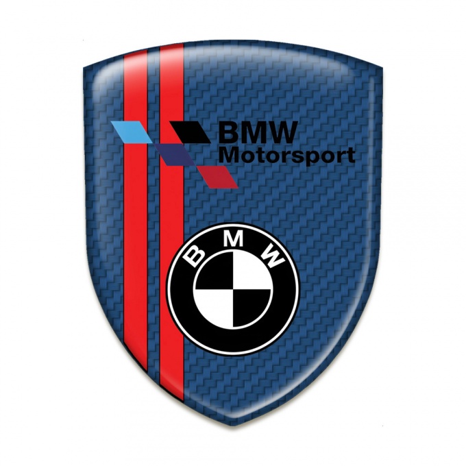 BMW Silicone Badge Navy Blue Carbon wit Red Lines Design 