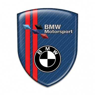 BMW Emblem Badge Logo Navy Blue carbon Red Lines Motorsport Style 