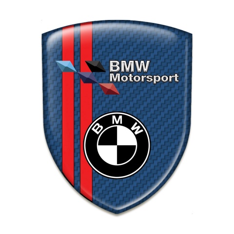 BMW Emblem Badge Logo Navy Blue carbon Red Lines Motorsport Style 