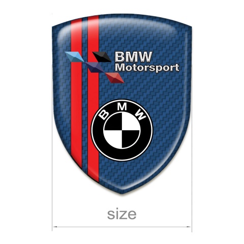 BMW Emblem Badge Logo Navy Blue carbon Red Lines Motorsport Style 