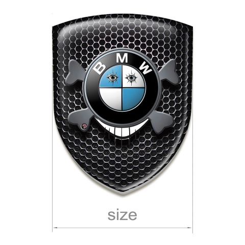 BMW Logo Emblem Perforated Steel Base and Smale Logo Style 