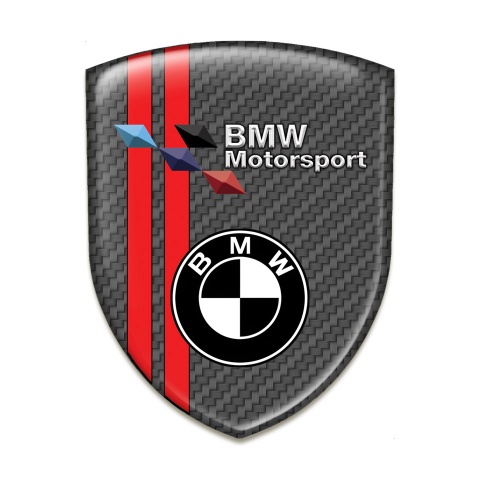 BMW Tuning Emblem Carbon with Red Lines base Motorsport style 