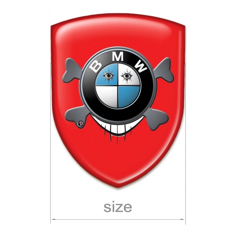 BMW Self Adhesive Car logo Emblem Red Base Smile Logo Style 