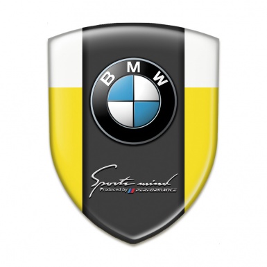 BMW Self Adhesive Emblem Logo Yellow White Edition 