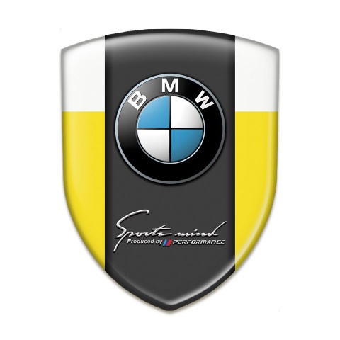 BMW Self Adhesive Emblem Logo Yellow White Edition 