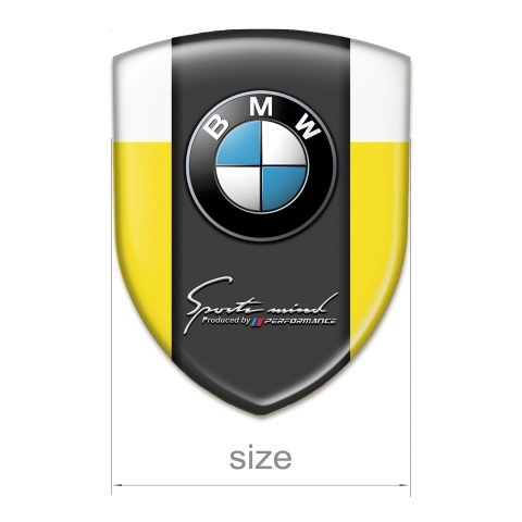 BMW Self Adhesive Emblem Logo Yellow White Edition 