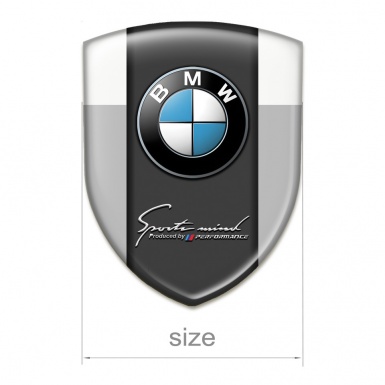 BMW Domed Emblem Grey White Edition 
