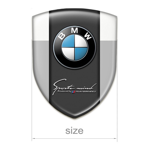 BMW Domed Emblem Grey White Edition 