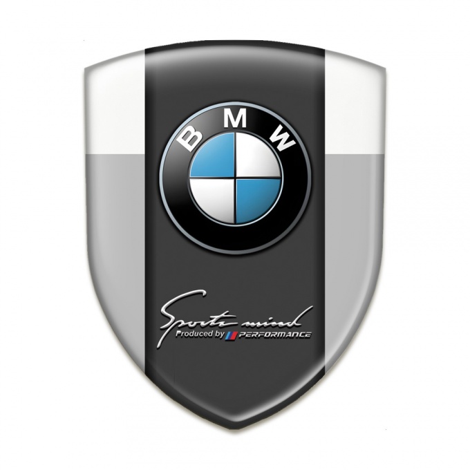 BMW Domed Emblem Grey White Edition 