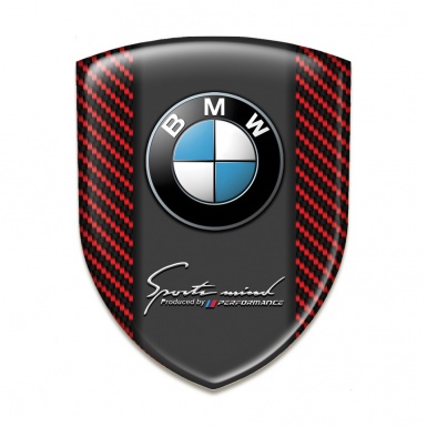 BMW Self Adhesive Car logo Emblem Red Carbon edition 