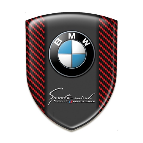 BMW Self Adhesive Car logo Emblem Red Carbon edition 