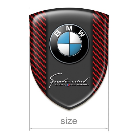 BMW Self Adhesive Car logo Emblem Red Carbon edition 