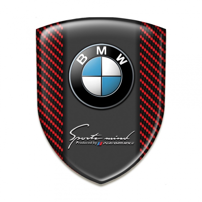 BMW Self Adhesive Car logo Emblem Red Carbon edition 