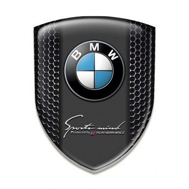 BMW Silicone Car Decal Badge Black Honeycomb Edition 