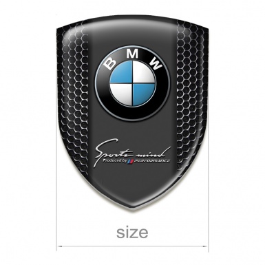 BMW Silicone Car Decal Badge Black Honeycomb Edition 