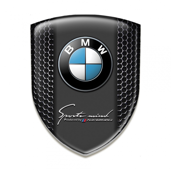 BMW Silicone Car Decal Badge Black Honeycomb Edition 