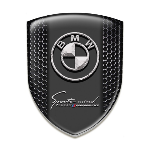 BMW Auto Emblem Black Honeycomb Base Stone Logo Style 