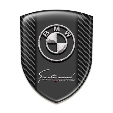 BMW Auto Emblem Carbon Base Stone Logo Effect 
