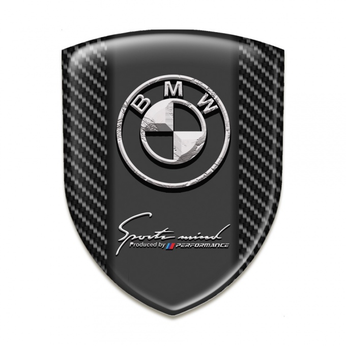 BMW Auto Emblem Carbon Base Stone Logo Effect 