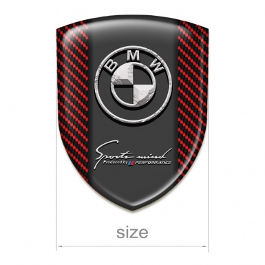 BMW Emblem Badge Logo Red Carbon with Stone Logo Style 