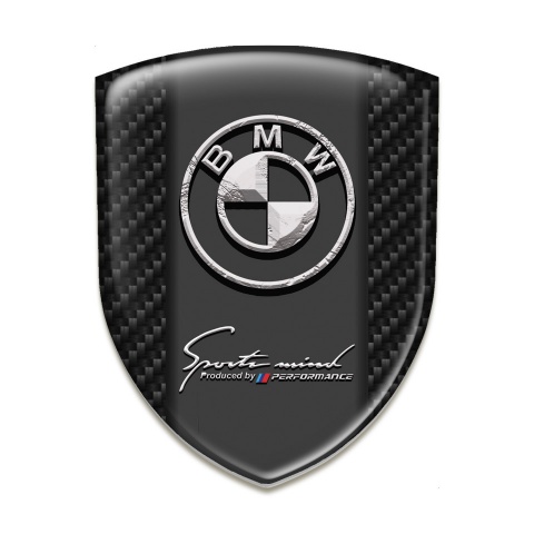 BMW Logo Emblem Black Carbon Stone Logo Effect 