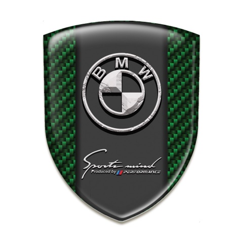 BMW Tuning Emblem Green Carbon Stone Logo Style 