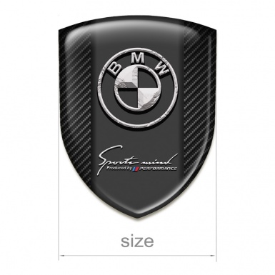 BMW Self Adhesive Emblem Logo Dark Carbon with Stone Logo 