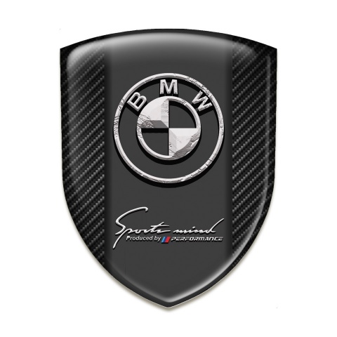 BMW Self Adhesive Emblem Logo Dark Carbon with Stone Logo 