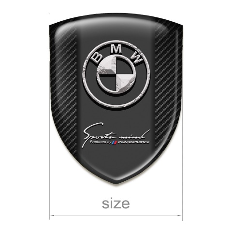 BMW Self Adhesive Emblem Logo Dark Carbon with Stone Logo 
