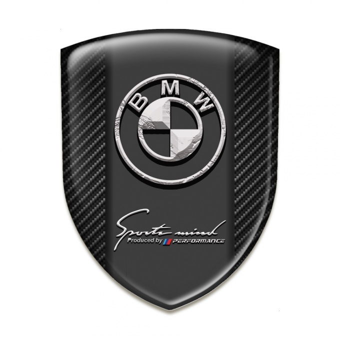 BMW Self Adhesive Emblem Logo Dark Carbon with Stone Logo 