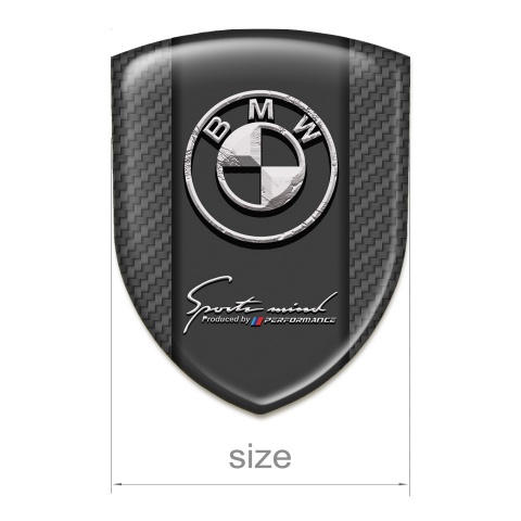 BMW Resin Sticker Grey Carbon Stone Logo Effect 