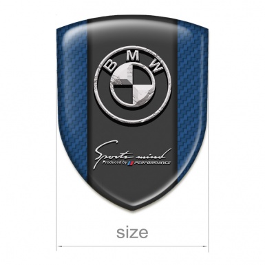 BMW 3D Gel Emblem Navy Blue Carbon and Stone Logo 