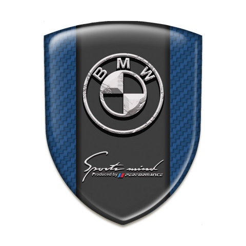 BMW 3D Gel Emblem Navy Blue Carbon and Stone Logo 