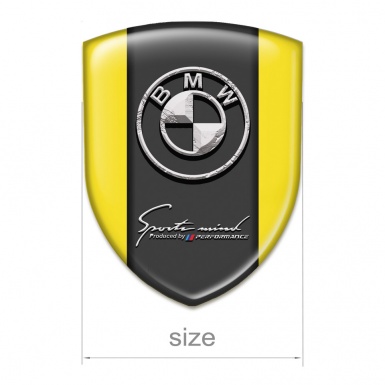 BMW Silicone Car Decal Badge Yellow Design Stone logo 