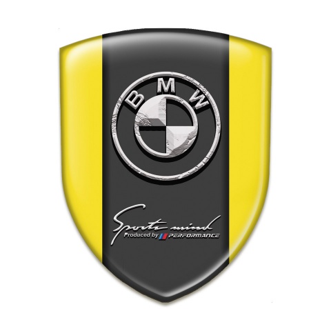 BMW Silicone Car Decal Badge Yellow Design Stone logo 