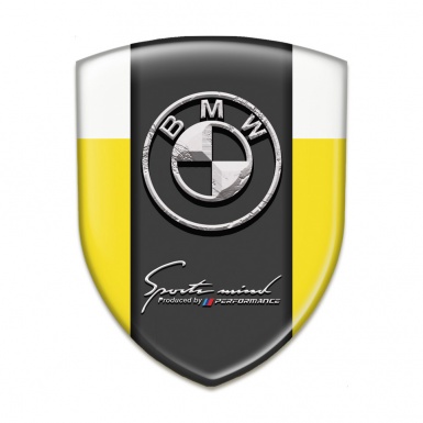 BMW Tuning Emblem Yellow White Design Stone Logo Motive 