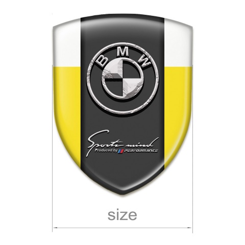 BMW Tuning Emblem Yellow White Design Stone Logo Motive 