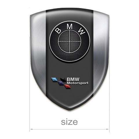 BMW Emblem Exterior Metallic Base Perforated Steel Logo 