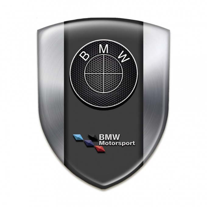 BMW Emblem Exterior Metallic Base Perforated Steel Logo 