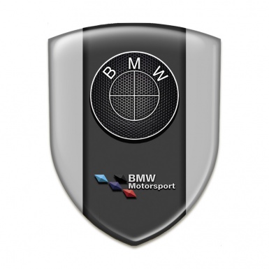 BMW Tuning Emblem Grey Base Perforated Steel Logo 