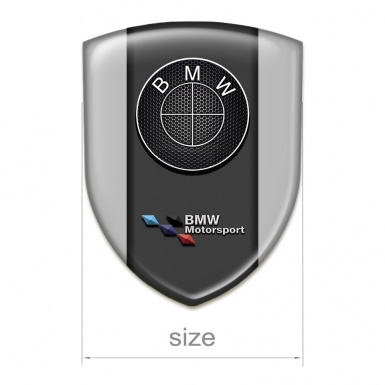 BMW Tuning Emblem Grey Base Perforated Steel Logo 